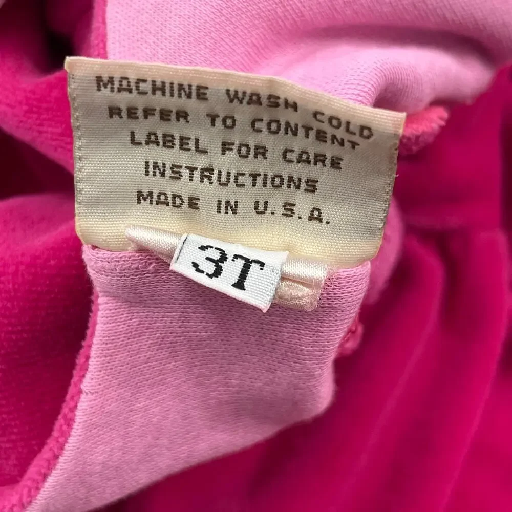 Vintage Rebecca Raggs Pink One Piece White Cat Romper 3T Made in USA Boutique